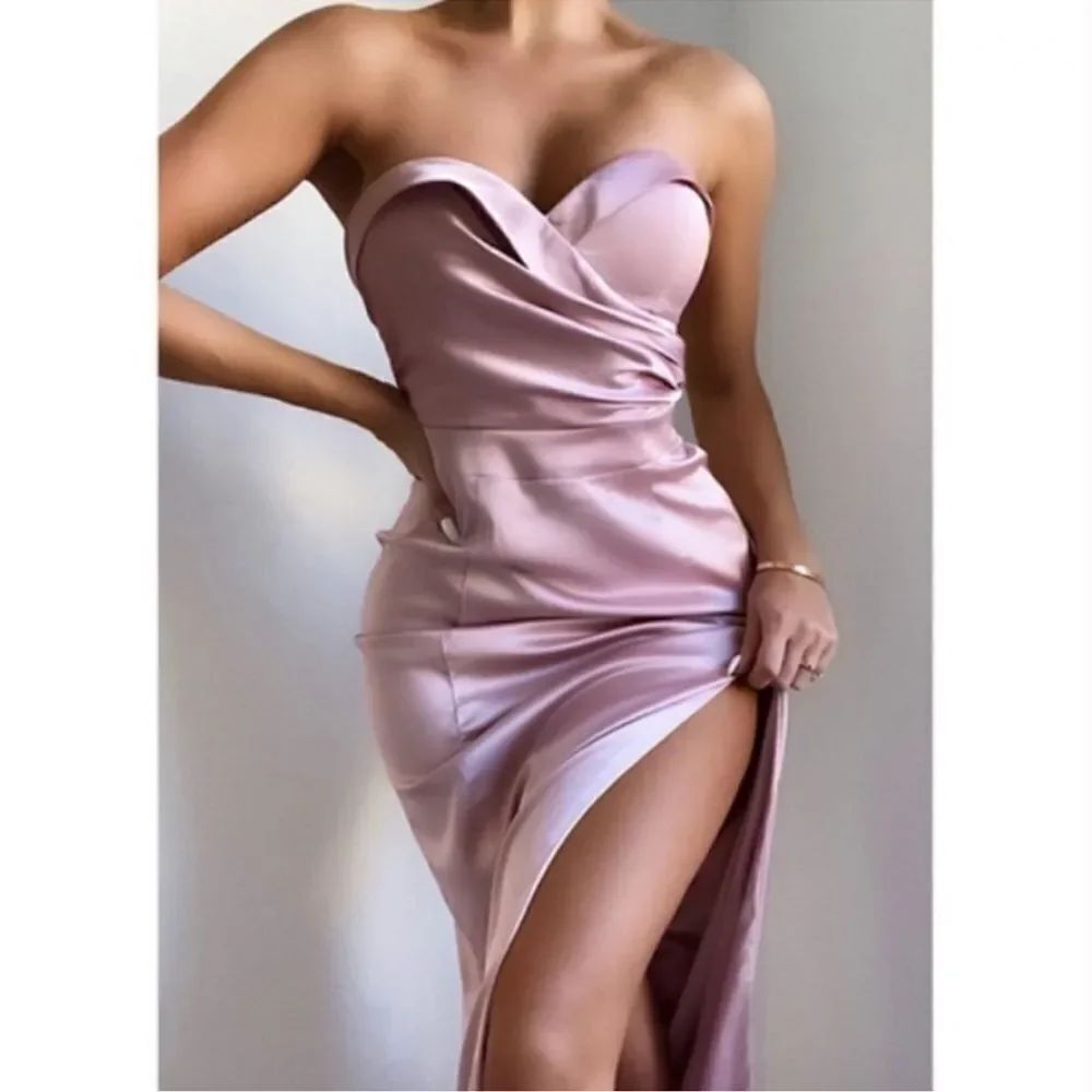 NWT Meshki Jeannie Strapless Wrap Maxi in Dusty Pink - Small
